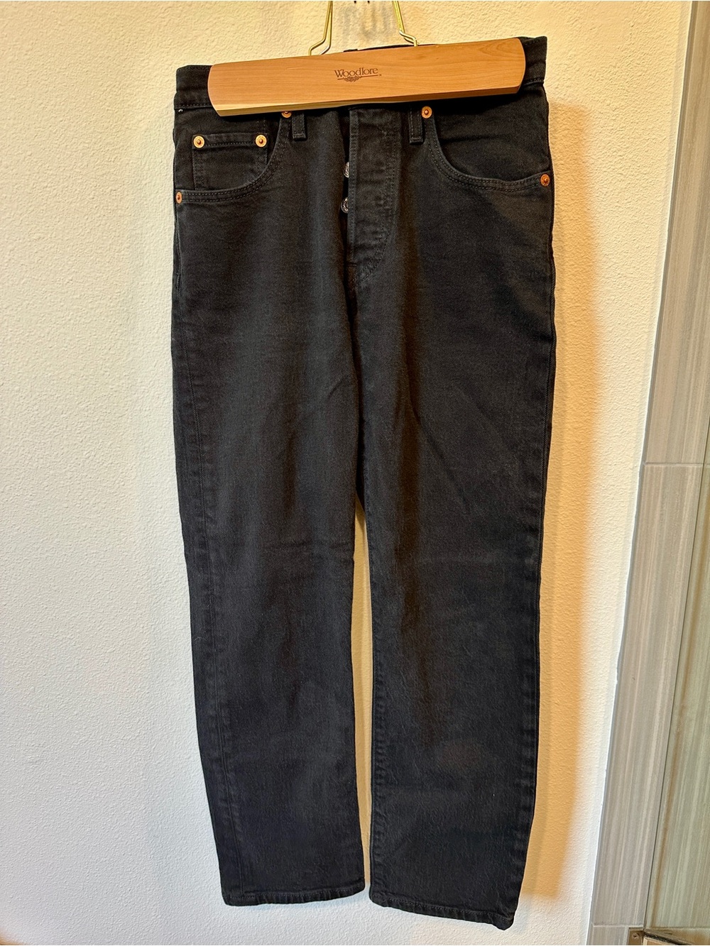 Levi's 501 Black Ankle Cropped Jeans